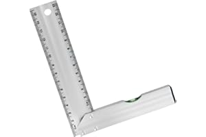 S & S PRODUCTS 6 Inch 150mm Metric & Imperial Resettable Carpenter’s Carpenter Carpentry Try Square Aluminium Horizontal Spirit Level Set Measuring Ruler