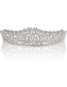 Topwedding Luxus Kristall Braut Stirnbänder Diadem Hochzeit Krone Tiara Haarreifen mit Strass