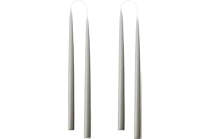 Kunstindustrien® Tapered Candles, Made in Denmark, 42 Colours Available, Dripless & Smokeless Dinner Candles, Solid Candles Long Burning 15 Hours, Unscented Candle Gift Set, 4pcs. 2.2 x 35cm (Grey)