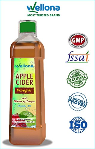 Wellona Apple Cider Vinegar - With Mother Of Vinegar 500 ml, unfiltered, unpasteurised with all natural benefits. RS.275 (45.00% Off) - Amazon