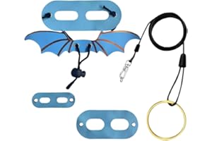 GYWHOOFT Reptil Geschirr Leine, Premium Leder Einstellbare Fledermausflügel Leine für Eidechse Reptilien Amphibien Kleine Haustiere, Blau(Größe S/M/L)