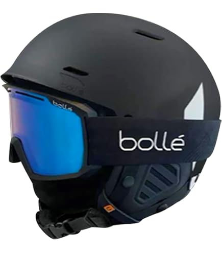 Casque De Ski Bollé Medalist Carbon Pro MIPS - Carbone Léger, Ventilation, Système Click-to-Fit - Taille L-XL, Bleu Race Shiny - Certifié FIS, Adulte Unisexe