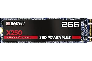 EMTEC - Disque Dur SSD Interne M.2 2280 SATA - Collection X250 Power Plus - 3D NAND - 256Go - 10x Plus Rapide qu’un Disque Dur Classique - Ultra-Performant