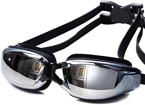 Szjsl Swimming Glasses, Swimming Goggles No Leaking Anti Fog UV Protection Triathlon Swim Goggles with Free Protection Case for Adult Men Women Youth Kids Child