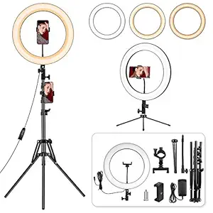 14 inch Ring Light with Stand and Phone Holder, Desk Ringlight, 69