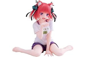 Zhongkaihua The Quintessential Quintuplets Figurin Nakano Nino 13 cm Katt Vit Hem Kläder Figur Anime i PVC Staty Dekoration p