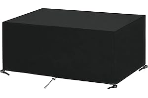 SanGlory Fundas Muebles Jardin Funda Mesa Exterior Impermeable, Funda Protectora Muebles Jardin, Cubierta de Mesa Rectangular para Conjunto Jardin Exterior, Anti-UV, 280x204x106cm