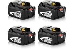 IBANTI 4pièce 18V 5.0Ah Remplacement pour Makita 18V Batterie BL1850B BL1850 BL1840B BL1860B BL1830B BL1820B BL1860 BL1840 BL1830 BL1820 (Noir)