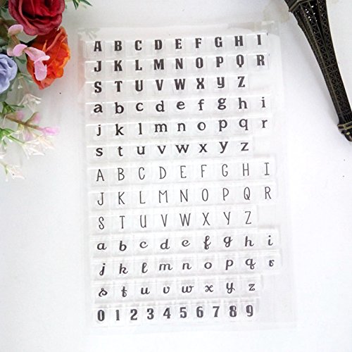 calistouk Blume Buchstaben Zahlen Muster Transparent Gummi Stempel Seal DIY Album Craft Scrapbooking Dekoration? Simple - 5