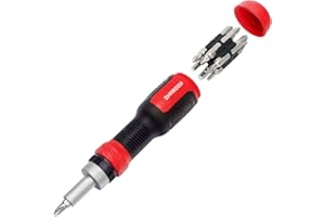 SHARDEN Ratschen Schraubendreher 13-in-1 Ratschen-Schraubendreher Multibit-schraubenzieher Multitool All in One mit Torx, Schlitz, Kreuzschlitz, Sechskant,Pozidriv und 1/4 Mutternschlüssel