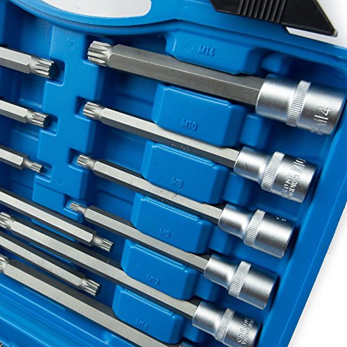 Innen Nüsse Werkzeug Set 26-tlg. Vielzahn Steckschlüssel Satz Nuss lang SN1836 - 5