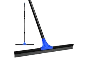KEFANTA Floor Squeegee for Concrete and Tile Cleaning, 60 cm Rubber Squeegee Broom, Large Heavy Duty Outdoor squeegee patio 160 cm Long Handle, Cleaning Garage, Deck, Bathroom, Shower Glass, Window,Marble
