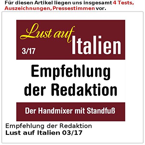 Rosenstein & Söhne Handmixer-Set: Rührständer, Edelstahl-Schüssel, 5 Stufen, Turbo, 500 W - 6