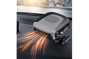 Coikes Calentador de Coche de 12V 150W Portátil Calentador de Coche para Coche 2 en 1 Calentador y Ventilador Rotación 360° Grados Desempañador de Parabrisas Calefactor Coche Mechero para Coche