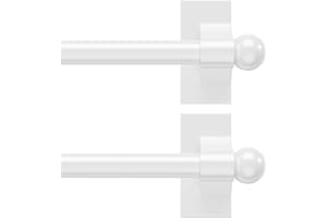 ESON CASA 2 barras de cortina extensibles, longitud ajustable de 41 a 71 cm, varillas de café con remates autoadhesivos de doble cara, fácil instalación sin taladrar para el hogar, ventanas, cocina, color