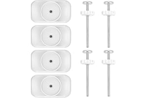Lotvic 8 Pcs Baby Gate Extension Kit, 4 Pcs Baby Gate Wall Protector with 4 Pcs Pressure Mounted Baby Gate Threaded Spindle Rods for Baby Gate Extension, Stair Gate Extension, Pet & Dog Gate Extension