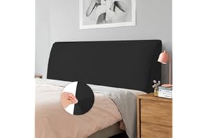 Caijin Bett Kopfteil Schonbezug, Staubdichte Schutzhülle für gepolsterte Schlafzimmer Kopfteil, Samt Stoff (180-200 cm, Schwarz)