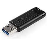 Verbatim PinStripe USB-Stick - 16 GB, High-Speed 3.0-Schnittstelle, externer Speicherstick mit Schiebefunktion, schwarz