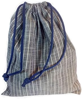 Men's Denim Wash Bag Drawstring Style Small - Grey Railroad Denim