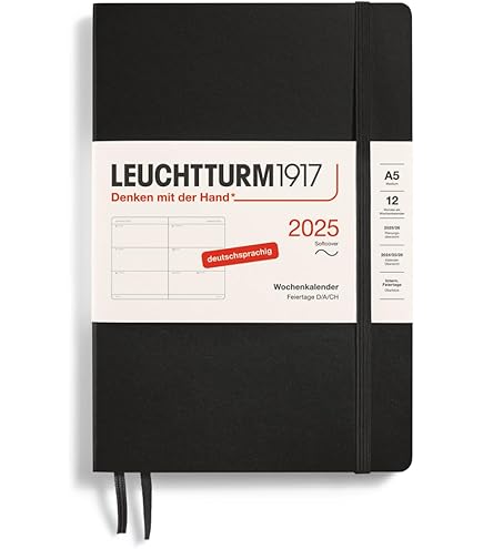 LEUCHTTURM1917 372558 weekkalender medium (A5) 2026, 12 maanden, softcover, Rising Sun, Duits