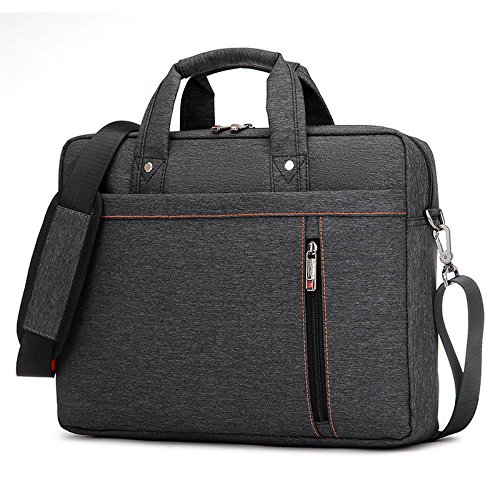 burnur Laptop Tasche und Schulter Messenger Tasche, für Laptops, MacBooks passt für bis zu 39,6 cm – Schwarz