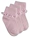 Tick Tock 3 Pack of Baby Girls Cotton Rich Frilly Lace Top Socks Pink 0-2.5