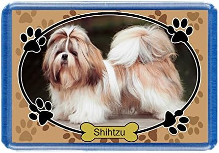 Shihtzu - Postcard-Style Design - 7cm x 4.5cm - Novelty Dog-Lovers Fridge Magnet.
