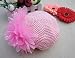 Kobwa(TM) Pink Cute Crochet Flower Baby Knit Hat Infant Girl Cotton Cap With Kobwa's Keyring