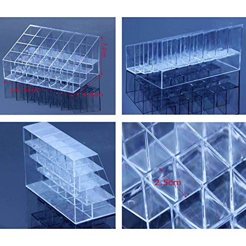 HuntGold 1 x 24 Steckplätze Transparent Schmuck Lippenstift-Lagerung Halterung Aufbewahrung - 3