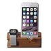 Produktbild Forepin® Ladestation Dockingstation Halter-Aufnahmevorrichtung stehen für Apple-Uhr Iphone und Ipod Holz Cradle Ständer Multi-Geräte-Schreibtisch-Organisator Charging Dock-Halter für alle iPhones