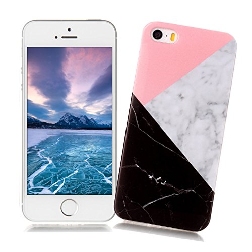 XiaoXiMi Funda iPhone 5 5S SE con Textura de M  rmol Carcasa de Silicona Slim Soft TPU Silicone Case Cover Funda Protectora Carcasa Delgado Ligero Caso Suave Flexible Casco Anti Rasgu  os Anti Choque para iPhone 5 5S SE - Geom  trico