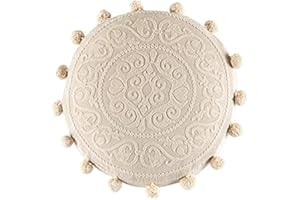 Lamala Ethnische Marokko Stil Runde Hippie Boden Kissen Für Fall Bohemian Multicolor Blumenmuster Stickerei Sitzpouf Kissenbezug Home Dekoration Pouf Abdeckung Runde Makramee