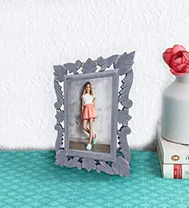 The Urban Store Hand Crafted Wooden Photo Frame, 6.5x8.5-inch, Rustic Grey