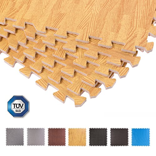 Schutzmatten 60 x 60 cm, Mattenstärke: 10-25mm Puzzlematte Sportmatte Unterlegmatte Gymnastikmatte Fitnessmatten Bodenschutz für Therapiezentren, Bodybuilding, Sportgeräte