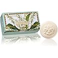 Lily of the valley Soap, box of 6 bars of round guest soaps carved with Florentine lily, 6 x 1.76 oz. by Saponificio Artigianale Fiorentino