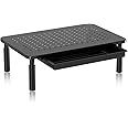 suptek Monitor Stand with Drawer, 3 Height Adjustable Computer Monitor Stand Riser, Metal PC Monitor Riser for Laptop, Printer, Notebook and All Flat Screen TV Display with Vented Platform MST003CT
