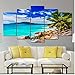 Produktbild Moderne Leinwand Kunst Malerei Rahmen HD Gedruckt Wandkunst 5 Stücke Bilder Sommer Strand Sea Shore Seascape Poster Wohnkultur