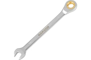 DAKCOS Fixed Head Ratchet Spanner 10mm Ratcheting Combination Wrench Chrome Vanadium Steel