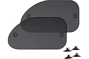 VERA STRIKE Parasol de Coche para Ventana Trasera con Ventosas, Pack de 2 Parasoles para Laterales Traseros de Coche Universal Máximo Agarre, Protección para Bebes, Niños Y Mascotas, Fácil Instalación