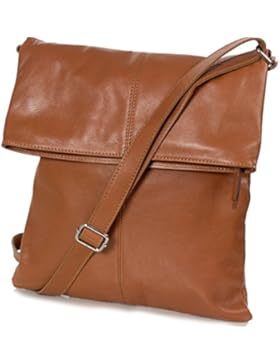 Taschenloft Damen Umhängetasche I Ledertasche aus weichem Leder (30 x 32 x 2 cm)