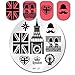 Born Pretty 3Pcs Stamping Plate 6ml White Stamping Polish London Tribal Bird Round Nail Template