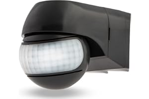 HUBER Motion 3LV - Detector de movimiento por infrarrojos (ángulo de 220°, IP44, 12-24 V CA CC, potencial de contacto libre, detector de movimiento apto para LED, ajustable horizontal/verticalmente),