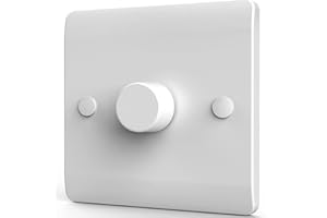 BELNS MELNS LED Dimmer Switch for Dimmable LED/Halogen/Incandescent Lights Trailing Edge Dimmer Switches Rotary Push On/Off, 1 Gang, 1Way/2 Way, 3-100 Watts