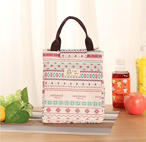 WAWJ Lunch-Paket Lunch Tote Isoliertasche Kühltasche Lunchbox Lunch Tasche Mittagessen Beutel Picknicktasche Thermal Mittagessen Tasche (Blume) - 5