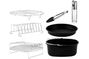 Cecotec Kit de Accesorios para Freidora sin Aceite de 5 a 6,5 L Cecofry Pack Accessories. 8 Accesorios, Revestimiento Antiadherente, Aptos para Lavavajillas, BPA-free