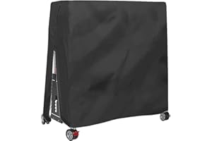 AMOYERIC Custodia per tavolo da ping pong, impermeabile, resistente al vento, anti-UV, robusta, tessuto Oxford, con chiusura a zip e cordoncino regolabile, 165 x 70 x 185 cm