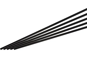 sourcing map Carbon Fiber Rod, 4mm x 500mm Carbon Rod Bar for RC Plane DIY Craft Kite Wing Tube Quadcopter Arm Repair Pack of 5