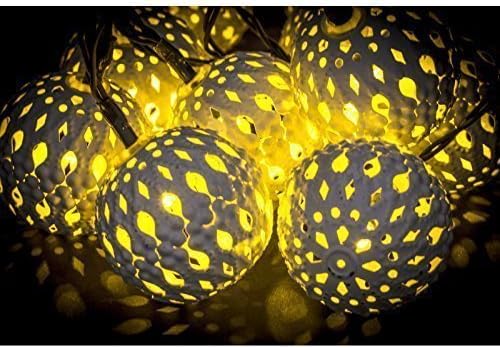 Babz BALL Moroccan Solar Powered String Lanterns LED Fairy Lights Outdoor