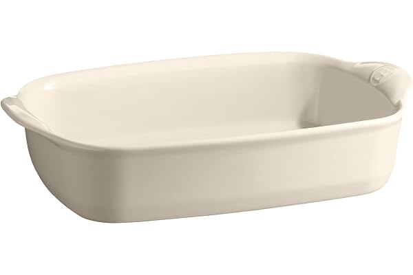 Emile Henry Petit Plat à Four Rectangulaire 29 x 19 cm – 2 à 4 Personnes – Céramique Haute Résistance HR® – Cuisson Homogène – Coloris Beige Argile – Fabriqué en France