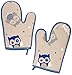 Produktbild Unbekannt 2 TLG. Set _ Topfhandschuhe -  lustige Eulen  - mit extra Langen Schaft / Topflappen - für die Küche - Topfhandschuh - 100 % Baumwolle - bunt Eule - blau - ..